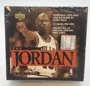 Michael Jordan Pogs, Sealed Mini Box, 12 Packs, 1995 Upper Deck Milk Caps