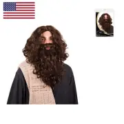 Jesus Costume, Jesus Wig, Jesus Costume Adult Men, Jesus Beard & Wig Set, Men...
