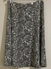 MILLERS 14 Skirt A-line Black & White Jacquard Gold Sequins Midi Stretch BNWT