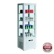 Countertop Display Fridge Four-Sided Cake Food & Drink Present 220L Ivory-White