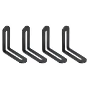 4Pcs L-Shaped Brackets Corner Brace, 2.28"x2.28"x0.75" Brackets (Black)