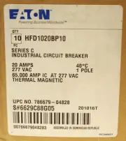 EATON CUTLER HAMMER HFD1020 BP10 Single Pole 20 AMP Type HFD Circuit Breaker