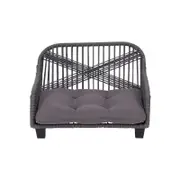 Teamson Pets Lachesis Outdoor Woven Rope Cat or Small Dog Daybed with Cushion