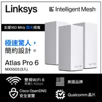 在飛比找有閑購物優惠-Linksys Atlas 6 Pro AX5400雙頻 M