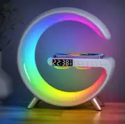 Rhythm RGB Light Bar Smart Sunrise Alarm Clock Fast Wireless Charger White Lamp