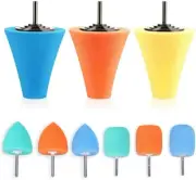 Burnishing Foam Sponge Polishing Cone Ball Buffing Pad Car Wheel Hub Cleaner