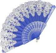 Spanish Folding Fan Vintage Handheld Fan Traditional Retro Pattern Fabric
