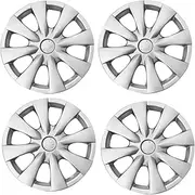 QXKSPG 4pcs 15" 8-Spoke Silver Car Wheel Cover Hubcap 4262102060 570-61147 61147, for Toyota, for Corolla, for 2009 2010 2011 2012 2013 Wheel Trims Set