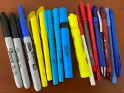 16 pcs Lot Highlighter Sharpie Ball Pen Paper Mate Lot Blue Yellow Black Red