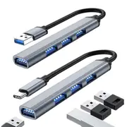 2 Pack Four-in-One USB or Type C HUB USB3.0 Multi OTG Adapter