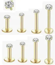 [Diamday] 8pcs Stainless Steel Lip Studs Nose Stud Earrings Piercing Jewelry