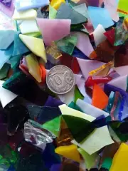 Leadlight glass offcuts for mosaic or glass crafts-Assorted mix 1kg