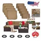 Transform Your Patio with 9-Piece Taupe Cushion Covers for Sectional Sofas