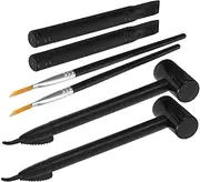 Kisangel 2 Sets Archaeological Digging Tools Gemstone Compact Hammer Brush Hands Learning Experience for Outdoor Fun