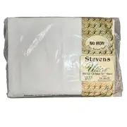 Stevens Utica 3/4 bed Fitted 48x76 No Iron Percale Sheet NOS White Vintage