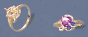 14kt White or Yellow Gold 6x6mm Trillion Double Accented Ring Setting Size 7