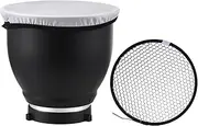 Labymos 7 Inch Bowens Mount Beauty Dish Standar Reflector Lamp Shade Dish with 60°Honeycomb Grid & Sock for Bowens Mount Studio Strobe Flash Light Speedlite