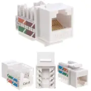 30 pcs Cat6 Punchdown Keystone Jack White 45 Degree Angle Ethernet Network PACK