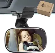 JONMON Automotive Interior Rearview Baby Mirror - Car Small Clip-On Adjustable Facing Back Rear View Seat Convex Mirror Clip on Car or Truck Sun Visor (Original)