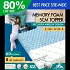 STARRY EUCALYPT Memory Foam Topper Airflow Zone Bed Mattress Cool Gel Bamboo 5cm