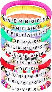 [Aoocoeo] Friendship Bracelets Set - 11Pcs Inspired Bracelet Summer Beach Bracelets Adjustable Stretch Beaded Bracelets for Women Girls Accessories Bracelet for Music, no gemstone
