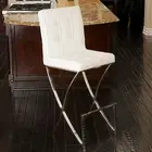 Oliver Stainless Steel Modern Design White Leather Bar Stool Kitchen barstool