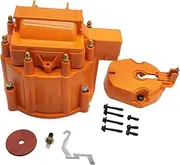Ronyme Distributor Cap and Rotor K6951or Practical Professional Auto Parts Replacement for Sbc BBC, Orange