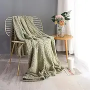 [BRMM MIA] Blanket Throw Blanket Bed Blanket Blanket for Couch, Bed, Sofa. Super Soft Lightweight Blanket with Strip,Cozy, Warm and Breathable (Sage Green, 152x203cm)
