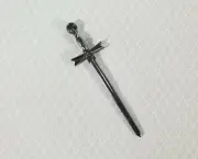 Miniature 2 Handed Sword Metal Pewter Finish Crusader 1:12 Scale Weapon 9 cm