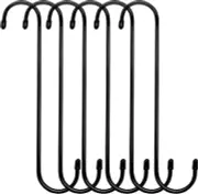6 Pack 10 inch Extra Large S Hooks Black Heavy Duty Long S for