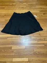 ModCloth Womens Skirt Plus Size 2X Black Elastic Waist Pull On Flowy Stretch NWT