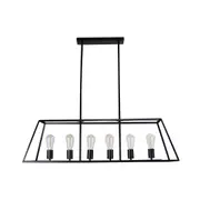 Whitby Linear Black 6 Light Hampton Pendant Light