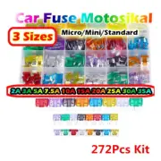 272Pcs Car Medium Mini Blade Circuit Fuse Assortment Storage Case 2-35 AMP Kit