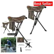Lightweight Camo Folding Camping Stools - 2 Pack Tripod Chairs for Outdoor Fun