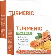 IEFIEL Natural Ginger Yellow Soap Bar for Face and Body Gentle Exfoliating Cleanser with Oil for All Skin Types Moisturizing Handmade Bar Soap Orange 2Pcs One Size