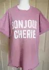 CITY CHIC Plus Size M / 18 Sweat Top Musk Pink Bonjour Cherie Tee T-shirt