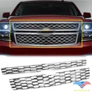 FOR 2015-2020 Chevrolet Tahoe LS&LT Model Snap-Over Front Grille 2pc Set Snap-On