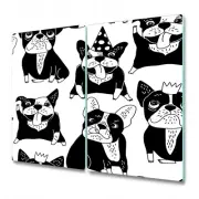 Glass Worktop Saver Kitchen Happy Dogs Animals Quadrupeds bulldog 2x30x52