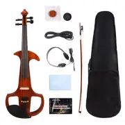 Electric Violin 4/4 Full Size Silent Violin Hand Made practice Violin Case Bow