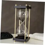 Large Sand Timer, Hourglass Timer 60 Minutes,Vintage Wooden Goldenrod Black