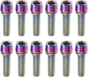 12PCS Bike Stem Bolts M5X17Mm Titanium Alloy Bolts Screws with Washers for Fixin