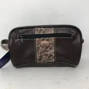 ZEP-PRO Buck Brown Leather Camo Mens Toiletry Bag