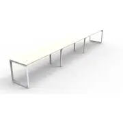 RAPIDLINE RAPID INFINITY LOOP LEG WORKSTATION Single Sided 3 Person W4500 x D700 x H730mm Natural White with Cable Entry Holes