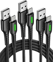 INIU USB C Cable, [3 Pack] 3.1A QC 3.0 Fast Charging Type C Cable, [0.5+2+2m] Nylon Braided USB A to USB C Phone Data Cord for iPhone 16 15 Pro Max Samsung Galaxy S21 S20 S10 Note 10 9 etc.