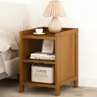 Bamboo Bedside Table Nightstand Storage Bedroom Sofa Side Stand - Dark Wood