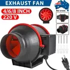 4/6/8inch Inline Fan Industrial Extractor Duct Hydroponic Exhaust Vent Silent