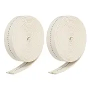 Cotton Oil Lamp Wick 25mm Flat Wide 5Meter/16.4Ft Long with Black Stitch, 2 Roll