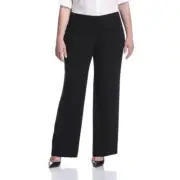 Tahari Woman's Career Flat Front Pants in Black size US 18 NWT