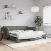 Daybed with Trundle without Mattress Dark Grey 90x190 cm