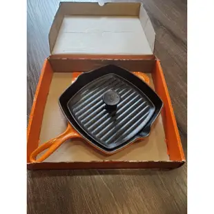 Le Creuset 26cm方形烤盤/單柄牛排鍋 + 方型烤盤蓋(Panini Press)